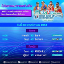 โปรแกรมการแข่งขัน วอลเลย์บอลชายหาด ประจำวันที่ 23 พ.ย.64 